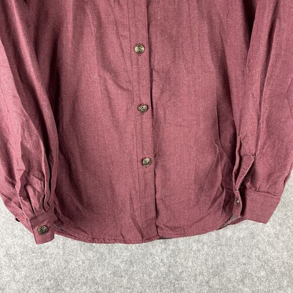 VTG Starfire Embellished Top Womens 12 Burgundy Beaded Jacquard Patch Western - Picture 3 of 16